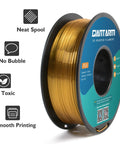 Silk Gold PLA Filament 1Kg Spool 1.75mm High Detail Dimensional Accuracy 0.03mm Smooth Glossy Silk Finish For 3D Printing