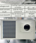 Heavy Duty Industrial Mobile Air Conditioner Cranking 51100BTU Of Badass Cooling Power With Smooth Rolling Wheels And Zero Drama Drainage For Workshops Factories And Heatwave Events Now displayed with specifications.
