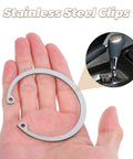 Internal Snap Ring Kit With 5 C Shaped Stainless Steel Retaining Rings For Pins And Shafts in hand close-up view