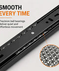 Two Pairs 18 Inch Soft Close Drawer Slides Full Extension Cabinet Guide Glides 45mm Width 100 LB Capacity Side Mount Rails detail view