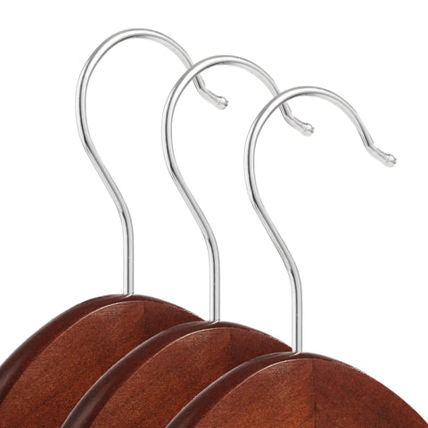 40 Walnut Wooden Suit Hangers With Notches And Chrome Swivel Hook For Suits Coats Jackets Pants Shirts Skirts Premium Lotus Wood