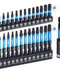 Toolant impact Torx bit set, 27 pcs TT7–TT40, S2 steel with magnetic bit holder and storage box; blue/black bits