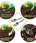 Two Pack Beefy Garden Trowels Set With Stainless Steel Blades And Ergonomic Handles For Digging, Planting, Transplanting, Cultivating