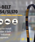 Beefy Heavy Duty Wrapped V Belt Five Eighth Inch By 57 Inch Outside Circumference Rubber Drive Belt With Polyester Cords