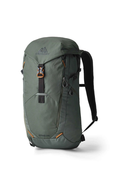 28L Unisex Day Hiking Backpack With Hydration Port And Breathable Airmesh Back Panel, side view, Terrain Green