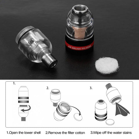 Mini Airbrush Air Filter Moisture Trap With One Eighth BSP Threads And Oil Water Separator components