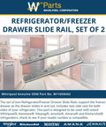 Hella Durable Genuine OEM Refrigerator And Freezer Drawer Slide Rail Set Of Two Smooth Glide Replacement Track in kitchen setting.