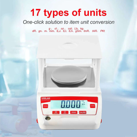 Analytical Balance 100g x 0.001g Precision Lab Scale With RS232 LCD Display Windshield External Calibration Level Bubble Anti Slip Feet Fast Response Pro Grade For Chemistry Labs Schools And Research