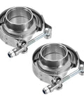 Built To Last V Band Clamp With Flange 1.5 Inch 304 Stainless Steel Exhaust Clamp Kit For Auto Includes Male And Female Flanges Rust Resistant And Easy Install Silver, dual set