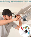 Person using 5 Piece Air Conditioner Fin Cleaner Set With 3 Fin Straighteners And 2 Condenser Brushes For Refrigerator And AC Coils