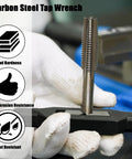 Two Pcs Adjustable Tap Wrenches With Ratcheting Handles for reamers, durable black oxidized showing rust resistance.