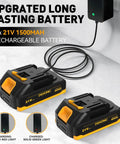 Cordless Leaf Blower With 2 1500mAh Batteries And Charger Included, 21V rechargeable batteries with charging light indicators