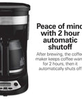12 Cup Programmable Drip Coffee Maker With Auto Pause And Pour Glass Carafe Regular And Bold Brew Options Black With Stainless Accents close-up