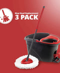 Replacement Mop Heads 3 Pack For EasyWring 1 Tank System, premium microfiber refill on mop and bucket
