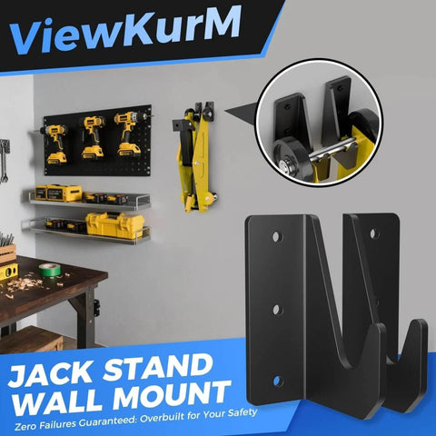 Heavy Duty Wall Mount Jack Stand Organizer Rack For Hydraulic Floor Jacks And Trailers, Space Saving Stainless Steel Storage Holder With 660 Lb Load Capacity, Fits 2 To 3 Ton Jacks, Keeps Garage Tidy And Ready To Roll.