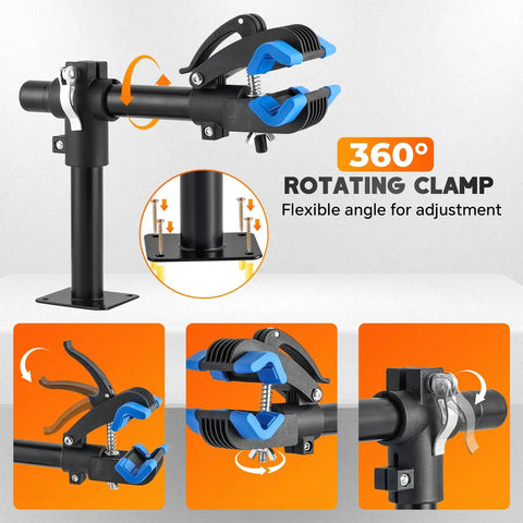 Heavy Duty Bike Repair Stand Bench Mount for Road and Mountain Bikes Adjustable Work Stand with Non Slip Silicone Clamp