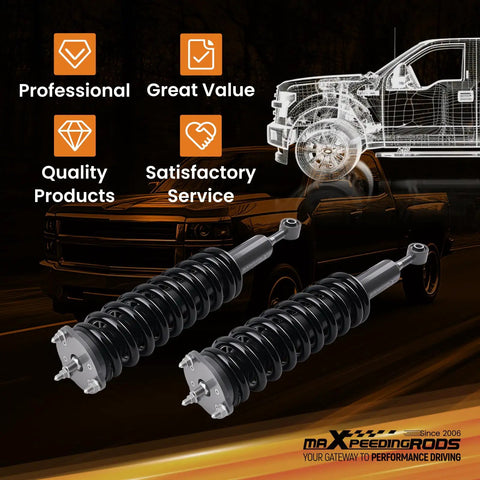 2 Inch Loaded Leveling Lift Struts For 2005-2023 Toyota Tacoma 2WD 4WD Upgrade against truck backdrop