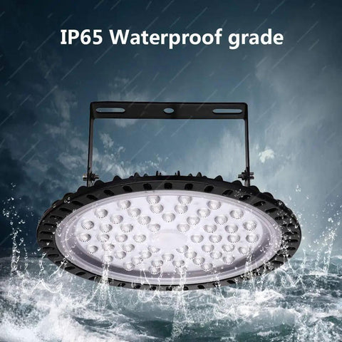 10 Pack 200W UFO LED High Bay Light For Warehouse Garage Barn Workshop IP65 Waterproof Commercial Bay Lighting front view