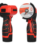 Cordless Angle Grinder 7000 RPM With 16.8V Battery And 76mm Wheels, compact design for cutting and grinding tasks.