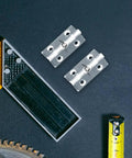 Acrylic Hidden Door Hinges Self Closing With Spring Loaded Concealed Shaft For Cabinets And Furniture, 45x35mm.