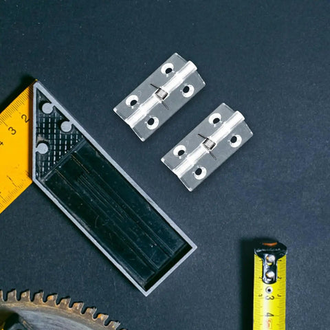 Acrylic Hidden Door Hinges Self Closing With Spring Loaded Concealed Shaft For Cabinets And Furniture, 45x35mm.