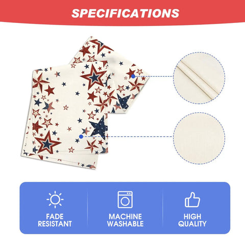 Folded Old Style Stars American Flag Table Runner 13x72 Inch For Fourth Of July Memorial Day Kitchen Dining Decor Durable Polyester