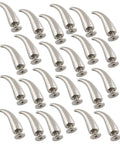 Top Shelf 24 Pack Silver Cat Claw Spikes And Screw Back Rivets 7 X 21 Mm Zinc Alloy, silver cat claw spikes on a white background.