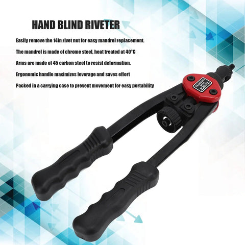 14in hand blind riveter with ergonomic handles and dual arm leverage