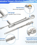 Universal Dental Implant Torque Wrench Kit With Pro Grade Adjustable Ratchet Screwdrivers 16 Pcs Fully Autoclavable 10 To 70 Ncm For Secure Implant Restorations And Easy Disassembly, stainless steel parts shown