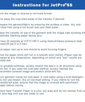 Instructions for using Jet Pro Soft Stretch Heat Transfer Paper for inkjet printers in detailed list format.