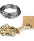 Heavy Duty Cable Grip And Steel Wire Puller Featuring Rock Solid Carbon Steel Jaw, 18x10x4cm, with wire coil for tensioning.