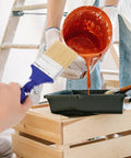 Pro Grade Adjustable 2.5 Inch Paddle Paint Brush With 270 Degree Angled Flat Tip For Oil And Latex Paint in use