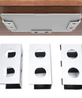 Slick Silver Under Desk Laptop Mount With Solid Aluminum Shelf And Anti Scratch Silicone Pads mounting brackets with holes.