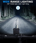 Wide range lighting from 2 In 1 Bike Horn With Headlight 118dB Loud Bicycle Bell USB C Rechargeable Three Light Modes IP65.