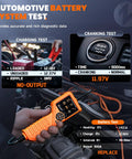 KM601 Power Circuit Probe Kit For 12V 24V Cars And Trucks, All In One Automotive Circuit Tester With Oscilloscope, Fuel Injector Signal, Battery Test, Multimeter, Short Circuit Finder, Current Probe, 30 Ft Cable, battery test screen