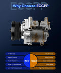 Heavy Duty AC Compressor Fits Ford Five Hundred Freestyle 3.0L Engines 2005 Through 2007 With Cooling Line Flushing Tips side view