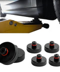 Tesla jack pads set, four black rubber lifting pucks with red O-ring for Model 3/Y/X/S floor jack use