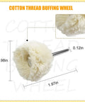 Cotton thread buffing wheel dimensions for Go-To 10 Piece 1/8 Inch Cotton Polishing Buffing Wheel Set For Dremel Rotary Tool.
