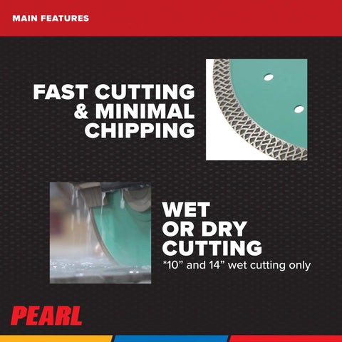 Turbo Porcelain Tile Blade P4 Thin Mesh Ultra Thin Kerf For Fast Clean Cuts In Porcelain And Hard Ceramics Pro Grade 10 Inch Blade features