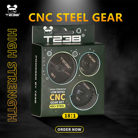 Spiral Gear Set For AEG V2 V3 Gearbox Upgrade Kit 18 To 1 For M4 AK MP5 G36 P90 CNC Machined 40Cr Steel High Load Durability And Noise Reduction For Enhanced Performance