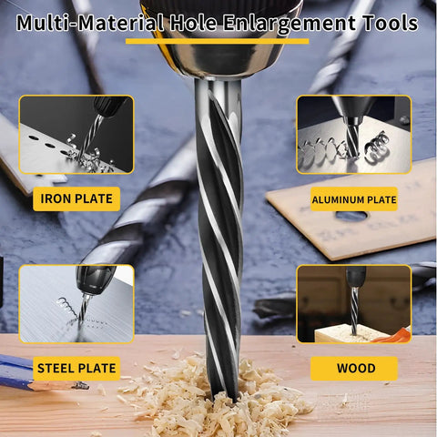 Pro Grade M2 HSS Tapered Reamer Drill Bit Set 5 Piece Precision Reamers for Metal Wood Plastic, drilling wood and metal plates