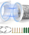 Dryer Vent Coupling With Magnetic Seal For A Tight Gap Free Fit, Self Aligning Quick Connect Kit DV180 with hose and clamps