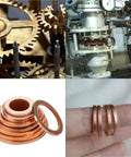 Flat Copper Washers And Gasket Kit Set For Automotive Repairs Heat Resistant Copper Rings And Solid Flat Seals Universal Fit For Sealing Bolts And Engine Components Durable DIY Auto Repair Essentials, copper washers on bolt