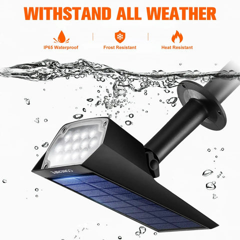 Solar Spot Lights Outdoor Six Pack Waterproof IP65 Wireless Wall Lights Dark Sensing Auto On Off for wet conditions