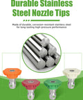 Durable stainless steel nozzle tips included in Pressure Washer Gun Set Universal Fit Heavy Duty With 2320 PSI Max 5000 PSI Burst