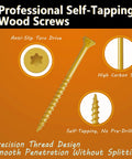 Exterior Deck Screws 8x1 Inch Bronze Coated for Outdoor Wood 420 Pieces Coarse Thread T25 Star Bit