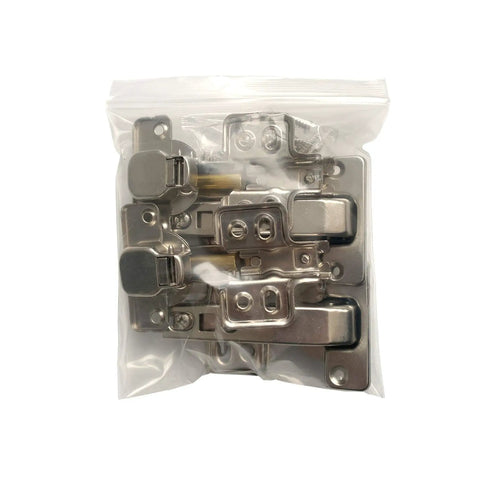 Heavy Duty Blind Corner Stollen Hinges With Smooth Hydraulic Soft Close Damper 95 Degree Angle 35mm Cup in a sealed pack.