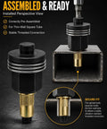 Pro Rivet Nut Tool Kit With M3 To M12 Mandrel Nosepiece Set And GRC15 Steel Jaw installed in thin-wall square tube with stable connection.