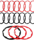 14 Piece Bicycle Cassette Spacer Washer Set Dialed In With Seven Thickness Options 1.0 1.5 1.85 2.0 2.18 2.35 2.50 Mm For 7, 8, 9, 10, 11 Speed Flywheel Hub Spacers in red and black