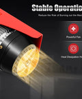 440 Pound Electric Chain Hoist 40 Foot Lift Height 110V Heavy Duty Workhorse detail showing powerful fan and heat dissipation design.
